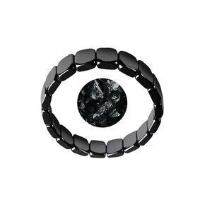 Hematite Healing Stone Beaded Bracelet Adjustable Elastic Stretch Minimal Chic